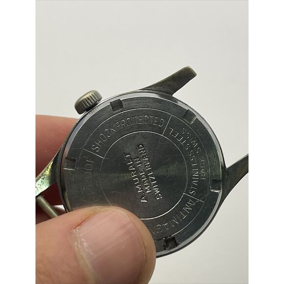 Vintage Muralt Mechanical Hand Wind Bronze Colored Dial Swiss Watch Runs - Picture 6 of 8